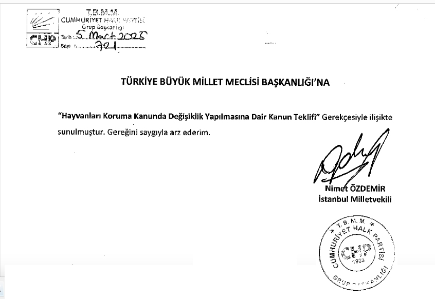 teklif CHP Milletvekili Nimet Özdemir'den, patili dostlar için yeni kanun teklifi